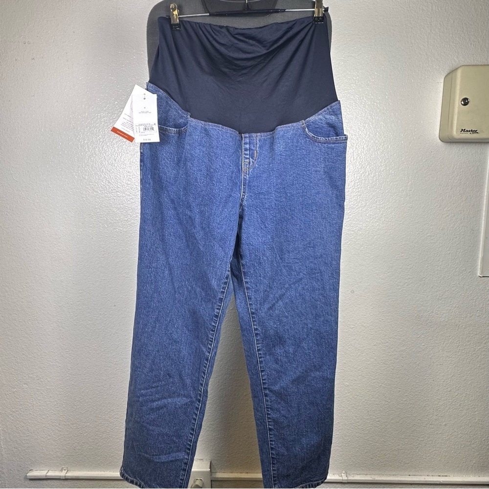 Ingrid & Isabel Denim Maternity Pants with‎ Black Waistband